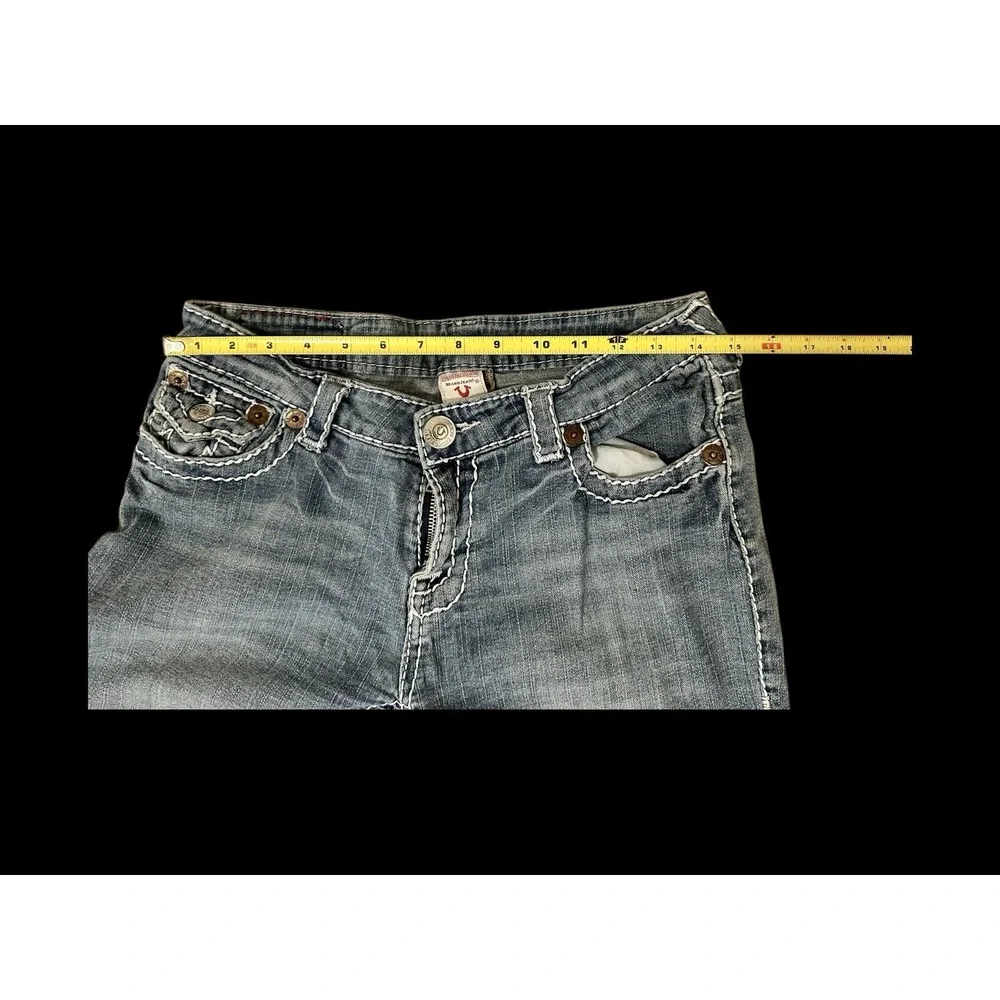 True Religion Billy Super T Womens‎ 29x29 Blue Jeans Distressed U.S.A *Hole